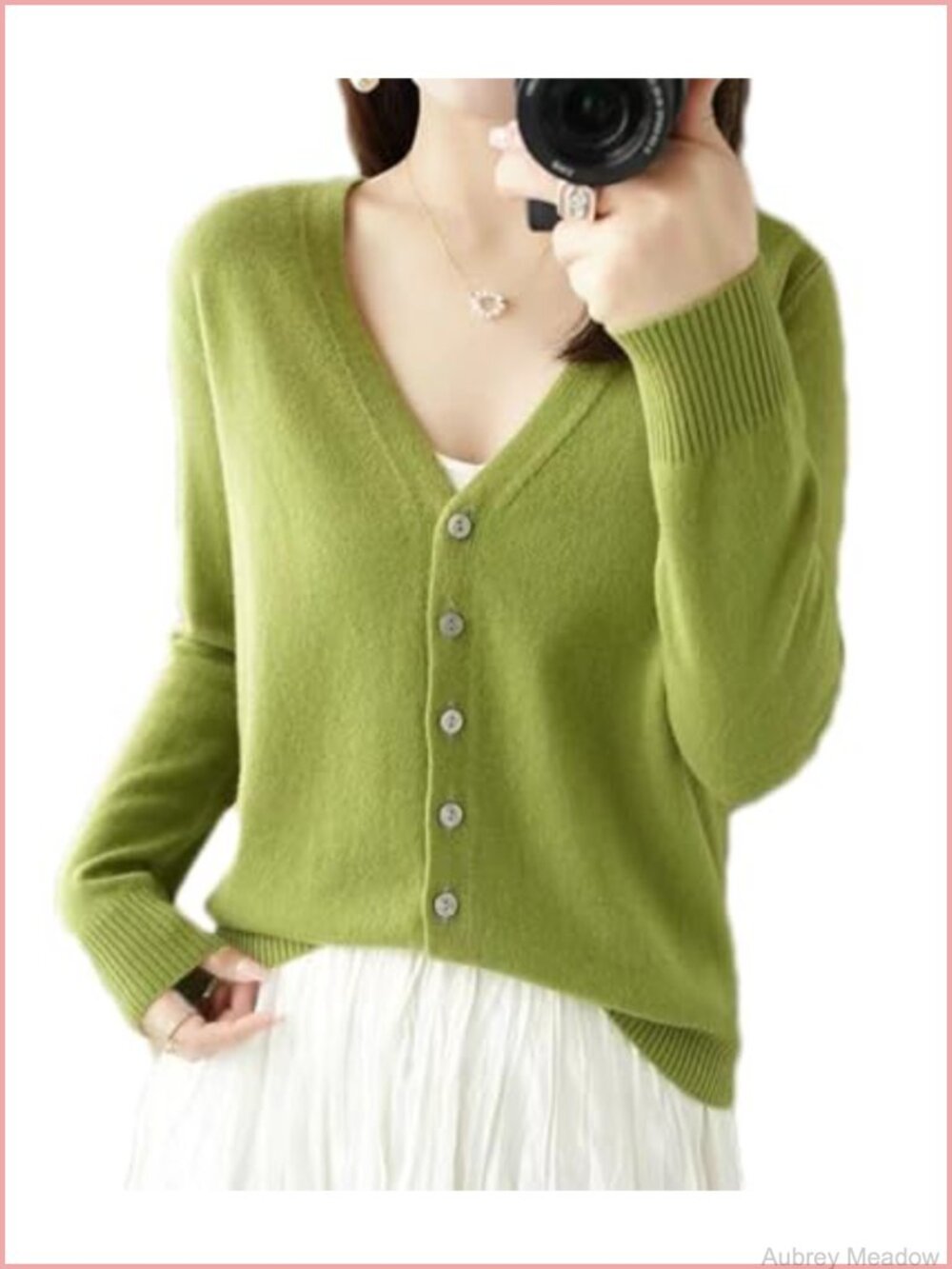Women's Lightweight Long Sleeve Button Cardigan V-Neck Thin Knit Sweater